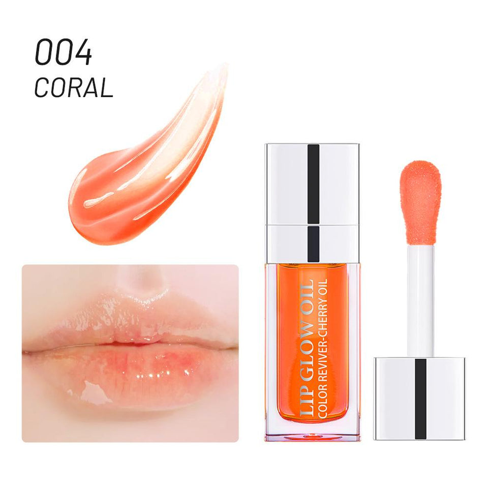 Plumping Lip Oil Hydrating Lip Gloss Tinted Lip Balm Transparent Toot Lip Oil Lip Care, Big Brush Head Glitter Shine Long Lasting Moisturizing Lip Glow Oil