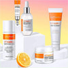 Set penjagaan kulit vitamin C, 5 keping, pembersih muka, Toner, serum, krim mata, penjagaan lingkaran hitam, SPF 50