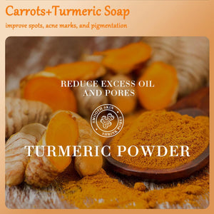 Facial Turmeric Soap, Turmeric Soap for Face and Body, Natural Handmade Turmeric Soap, Hydrating Face Soap for Acne & Spots, Vitamin A Hand Soap Bar, Face Bar Deep Cleansing Face Wash