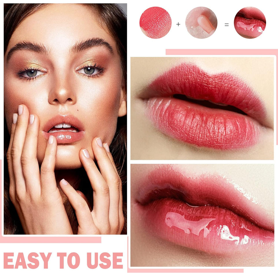 Plumping Lip Oil Lip Glow Oil Lip Gloss Oil Lip Stain Long Lasting Hydrating Non-sticky Big Brush Head Glitter Shine Clear Lip Oil Tinted for Lip Care -015 Cherry Red