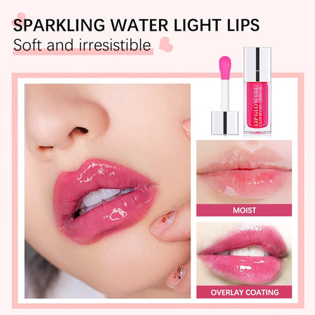 Plumping Lip Oil Lip Glow Oil Lip Gloss Oil Lip Stain Long Lasting Hydrating Non-sticky Big Brush Head Glitter Shine Clear Lip Oil Tinted for Lip Care -015 Cherry Red