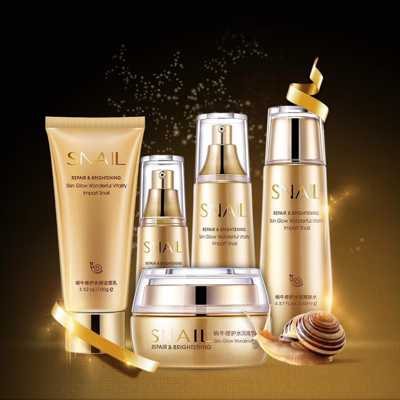 5Pcs/Set Snail Water Makeup Face Care Set Moisturizing Hydrating Nourishing Oil Control Anti Skin care Cosmetics