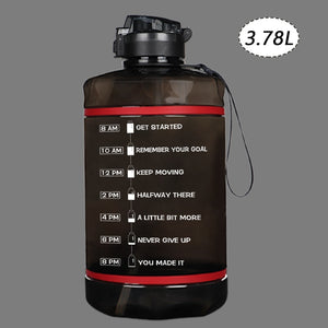 2.2/3.78L Gallon Water Bottle with Time Marker &amp; Straw, Motivational Water Jug BPA Free Leakproof Large Water Bottles Gym