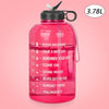 2.2/3.78L Gallon Water Bottle with Time Marker &amp; Straw, Motivational Water Jug BPA Free Leakproof Large Water Bottles Gym