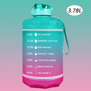 2.2/3.78L Gallon Water Bottle with Time Marker &amp; Straw, Motivational Water Jug BPA Free Leakproof Large Water Bottles Gym