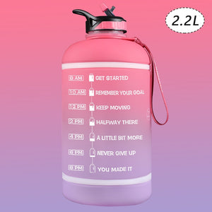 2.2/3.78L Gallon Water Bottle with Time Marker &amp; Straw, Motivational Water Jug BPA Free Leakproof Large Water Bottles Gym