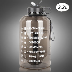 2.2/3.78L Gallon Water Bottle with Time Marker &amp; Straw, Motivational Water Jug BPA Free Leakproof Large Water Bottles Gym