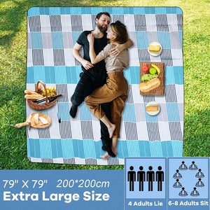 200cm*200cm Extra Large Picnic Blanket Floral Outdoor Picnic Beach Mat Foldable Thick Camping Mat Tent Ground Mat Trekking