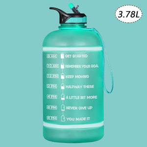 2.2/3.78L Gallon Water Bottle with Time Marker &amp; Straw, Motivational Water Jug BPA Free Leakproof Large Water Bottles Gym