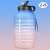 2.2/3.78L Gallon Water Bottle with Time Marker &amp; Straw, Motivational Water Jug BPA Free Leakproof Large Water Bottles Gym