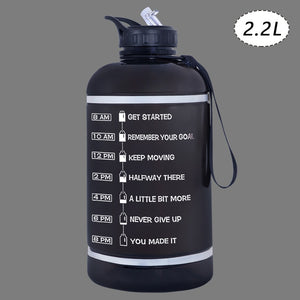 2.2/3.78L Gallon Water Bottle with Time Marker &amp; Straw, Motivational Water Jug BPA Free Leakproof Large Water Bottles Gym