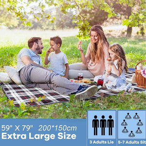 200cm*200cm Extra Large Picnic Blanket Floral Outdoor Picnic Beach Mat Foldable Thick Camping Mat Tent Ground Mat Trekking