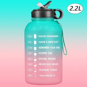 2.2/3.78L Gallon Water Bottle with Time Marker &amp; Straw, Motivational Water Jug BPA Free Leakproof Large Water Bottles Gym