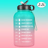 2.2/3.78L Gallon Water Bottle with Time Marker &amp; Straw, Motivational Water Jug BPA Free Leakproof Large Water Bottles Gym