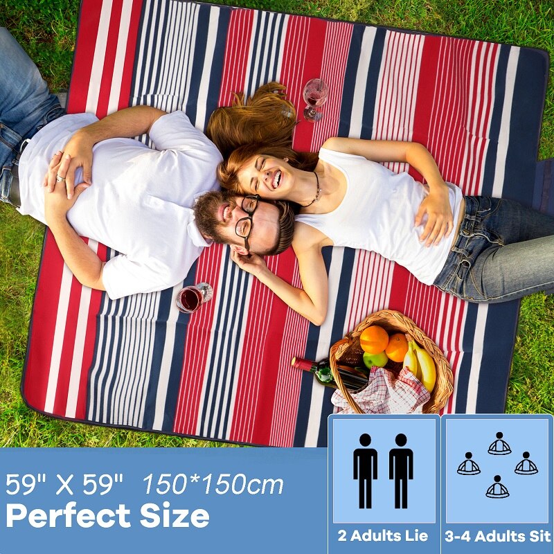 200cm*200cm Extra Large Picnic Blanket Floral Outdoor Picnic Beach Mat Foldable Thick Camping Mat Tent Ground Mat Trekking