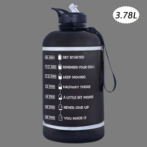 2.2/3.78L Gallon Water Bottle with Time Marker &amp; Straw, Motivational Water Jug BPA Free Leakproof Large Water Bottles Gym