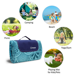 200cm*200cm Extra Large Picnic Blanket Floral Outdoor Picnic Beach Mat Foldable Thick Camping Mat Tent Ground Mat Trekking