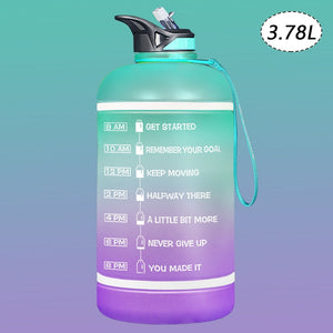 2.2/3.78L Gallon Water Bottle with Time Marker &amp; Straw, Motivational Water Jug BPA Free Leakproof Large Water Bottles Gym