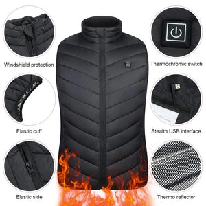 11PCS Heated vest Jacket Fashion Men Women Coat Intelligent USB Electric Heating Thermal Warm Clothes Winter Heated Vest  열선조끼