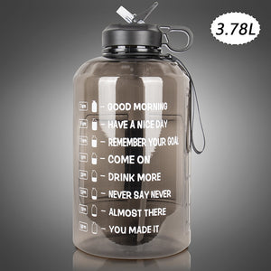 2.2/3.78L Gallon Water Bottle with Time Marker &amp; Straw, Motivational Water Jug BPA Free Leakproof Large Water Bottles Gym