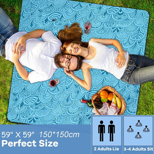 200cm*200cm Extra Large Picnic Blanket Floral Outdoor Picnic Beach Mat Foldable Thick Camping Mat Tent Ground Mat Trekking