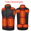 11PCS Heated vest Jacket Fashion Men Women Coat Intelligent USB Electric Heating Thermal Warm Clothes Winter Heated Vest  열선조끼