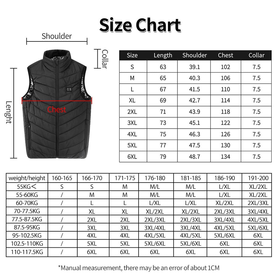 11PCS Heated vest Jacket Fashion Men Women Coat Intelligent USB Electric Heating Thermal Warm Clothes Winter Heated Vest  열선조끼