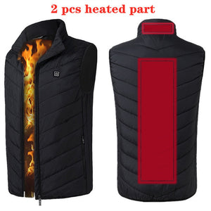 11PCS Heated vest Jacket Fashion Men Women Coat Intelligent USB Electric Heating Thermal Warm Clothes Winter Heated Vest  열선조끼